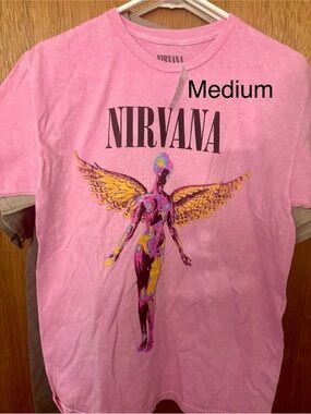 NIRVANA Pink Angel Wing Band Tee